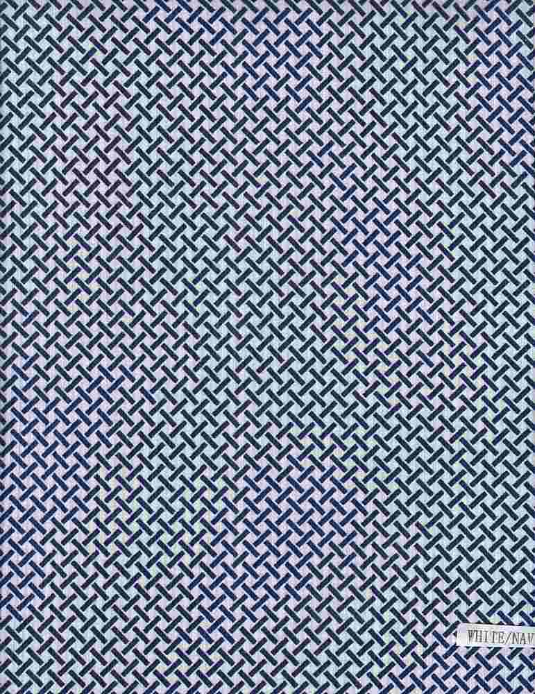 KNT3422-Q10819 / WHT/NAVY / 87%POLY 13%SP 4X2 YUMMY RIB GEO RETRO WINDOW PANE