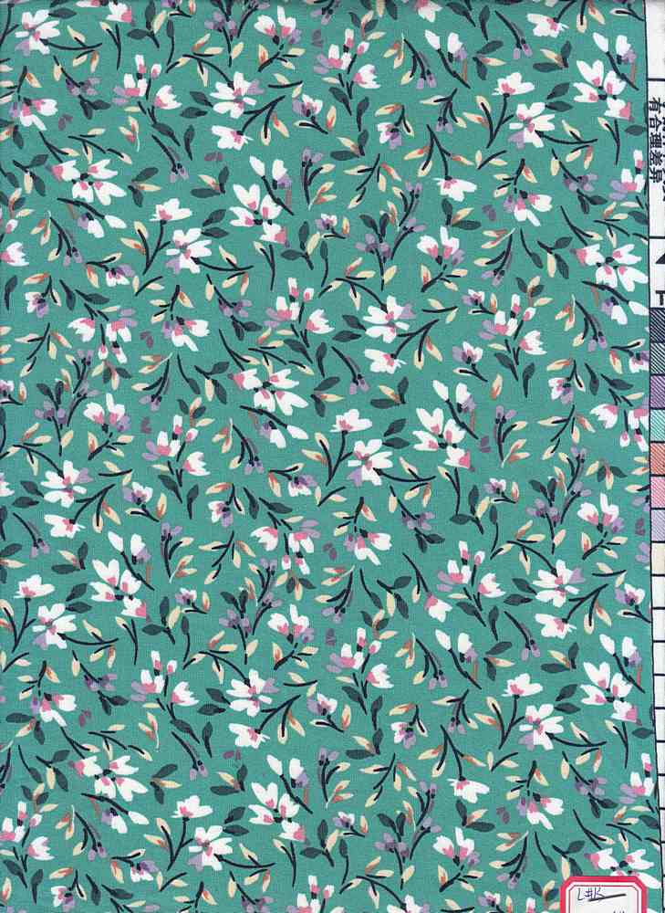 KNT1389-MS10019 / GREEN / 96% Poly 4% Spandex DTY Ditsy Print