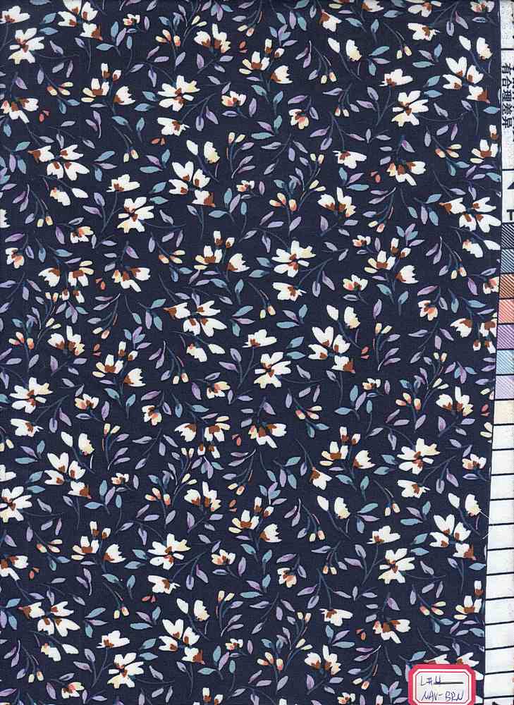 KNT1389-MS10019 / NAVY / 96% Poly 4% Spandex DTY Ditsy Print