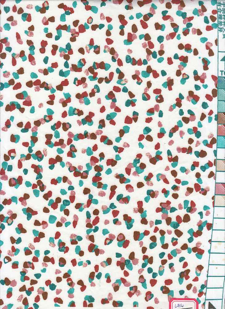 KNT1389-MS10042 / IVORY MULTI / 96% Poly 4% Spandex DTY GEO Print