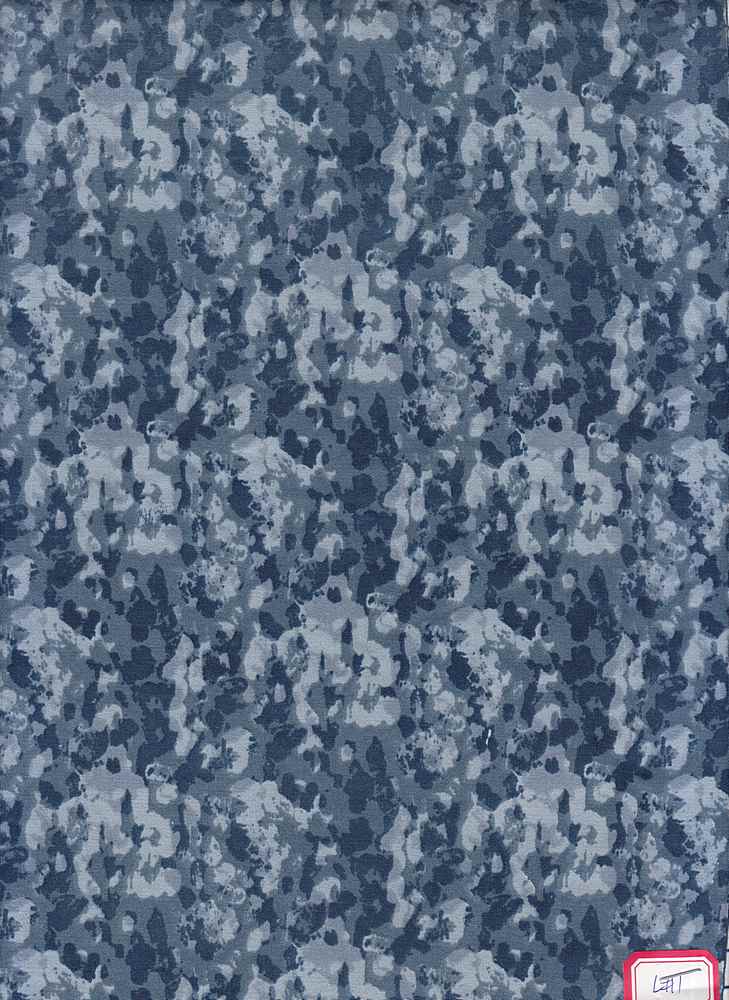 KNT1389-MS10612 / BLUE DENIM / 96% POLY 4% SPANDEX DTY ABSTRACT PRINT