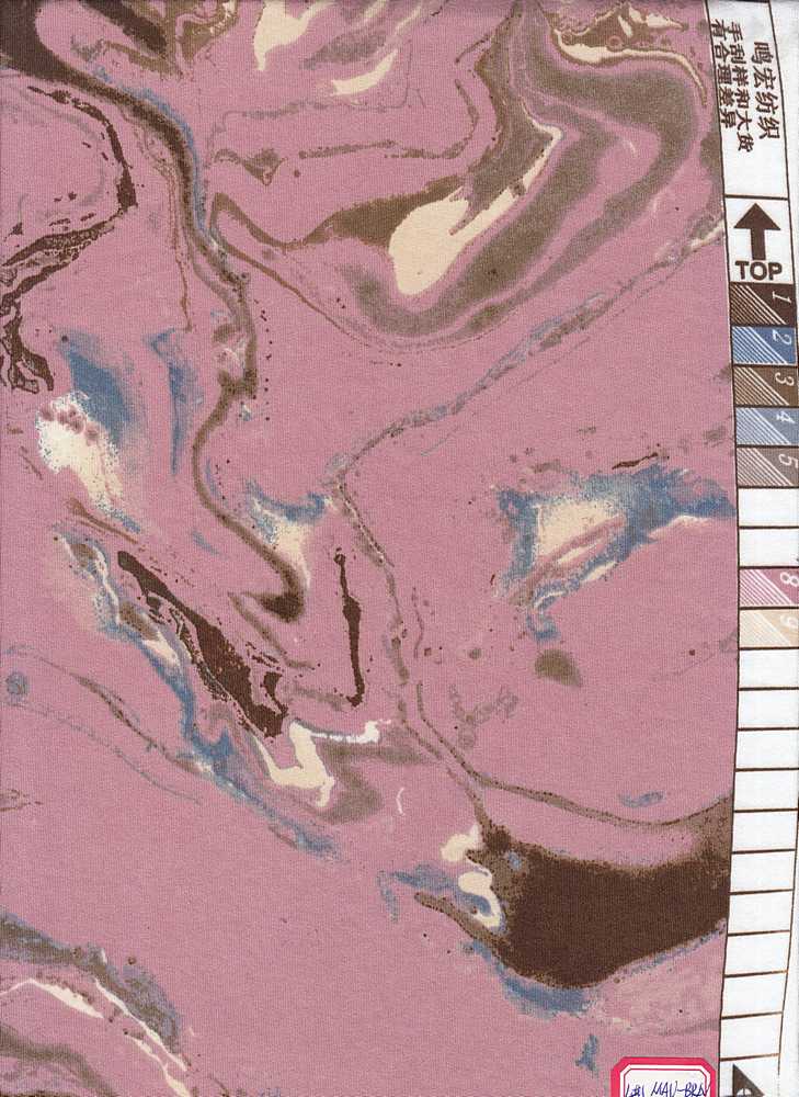 KNT1389-MS10015 / ROSE/BROWN / 96% Poly 4% Spandex DTY Marble Print