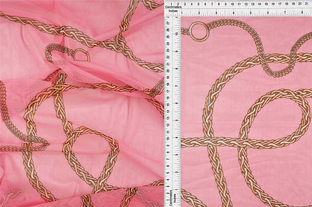 MESH-Q10722 / BLUSH/GOLD / 90%POLY 10%SPAN MESH CHAIN STATUS PRINT