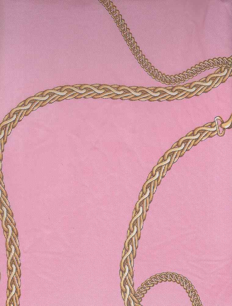MESH-Q10722 / BLUSH/GOLD / 90%POLY 10%SPAN MESH CHAIN STATUS PRINT