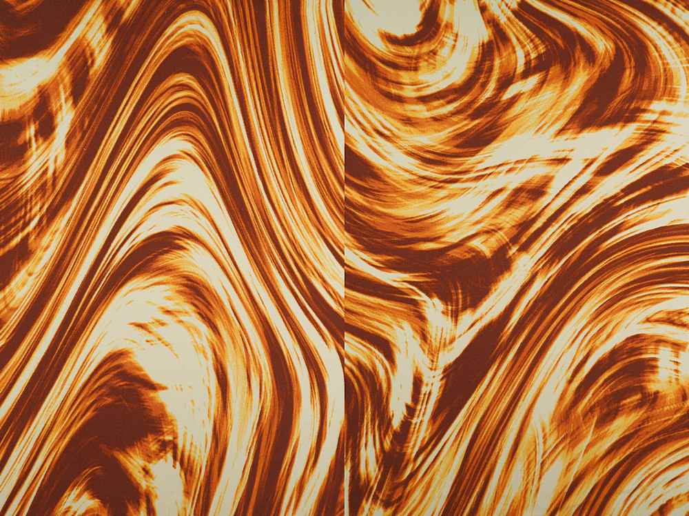 KNT1389-Q11213 / RUST/MUSTARD / 96%POLY 4%SPAN DTY MARBLE PRINT