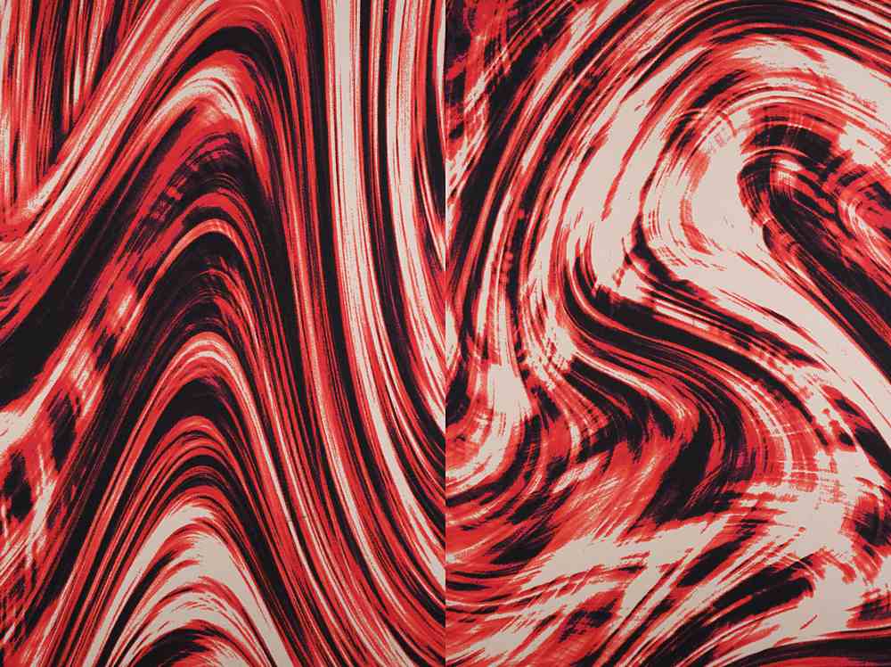 KNT1389-Q11213 / MAGENTA/SPICE / 96%POLY 4%SPAN DTY MARBLE PRINT