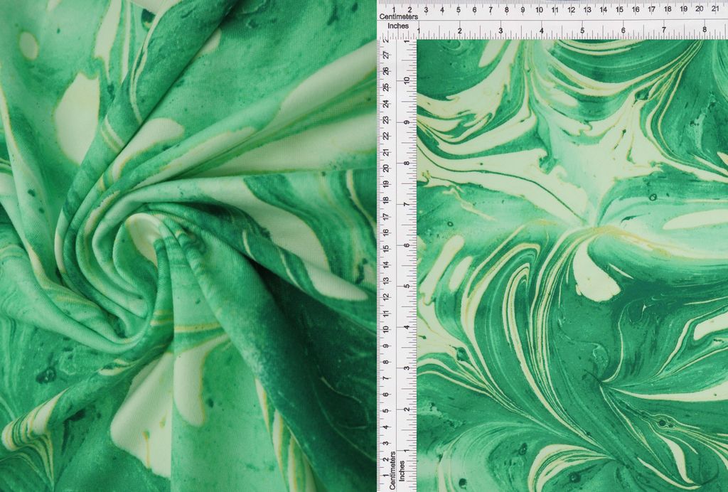 KNT2100-MS10148 / GREEN / 96%POLY 4%SPAN DTY BRUSH MARBLE PRINT