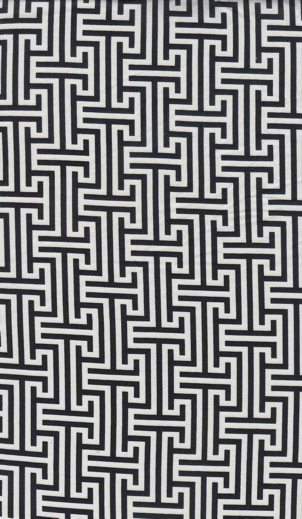 KNT1389-Q10822 / BLACK/WHITE / 96% Poly 4% Spandex DTY Geo/Greek/Retro Print