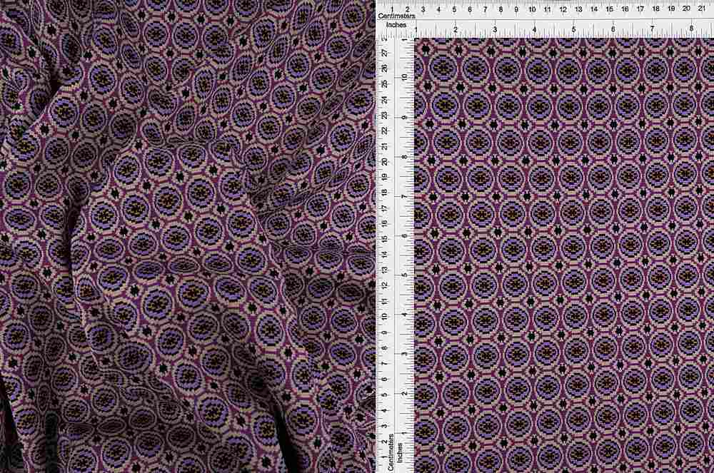 KNT4450 / VIOLET / 96%POLY 4%SPAN DOUBLE KNIT JACQUARD GEO