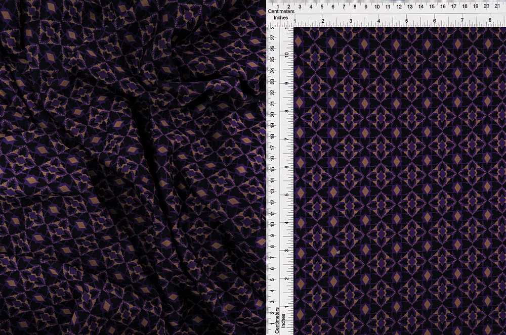 KNT4451 / PURPLE / 96%POLY 4%SPAN DOUBLE KNIT JACQUARD GEO
