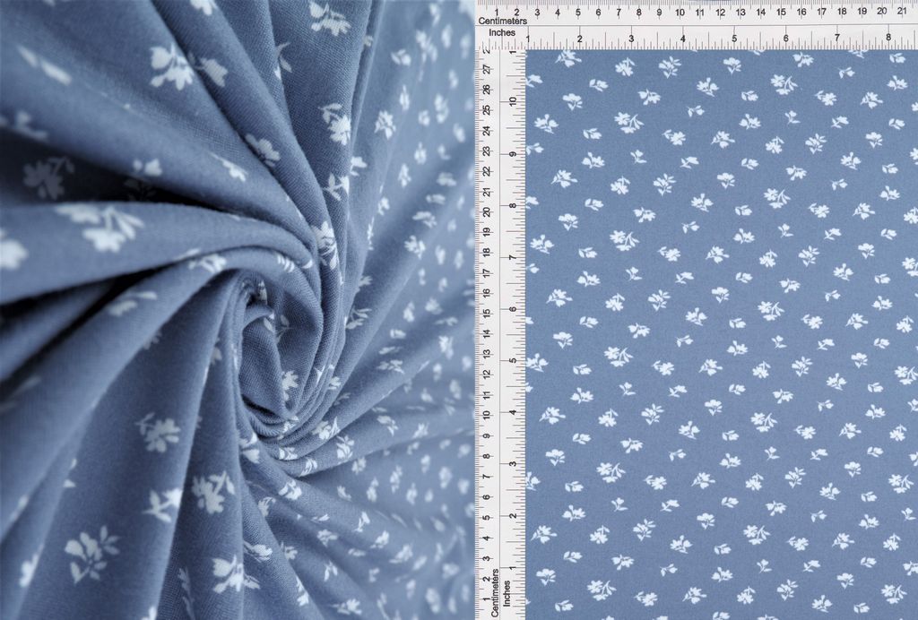 KNT2100-MS10144 / CHAMBRAY / 96%POLY 4%SPAN DTY BRUSH DITYS FLOWER/FLORAL