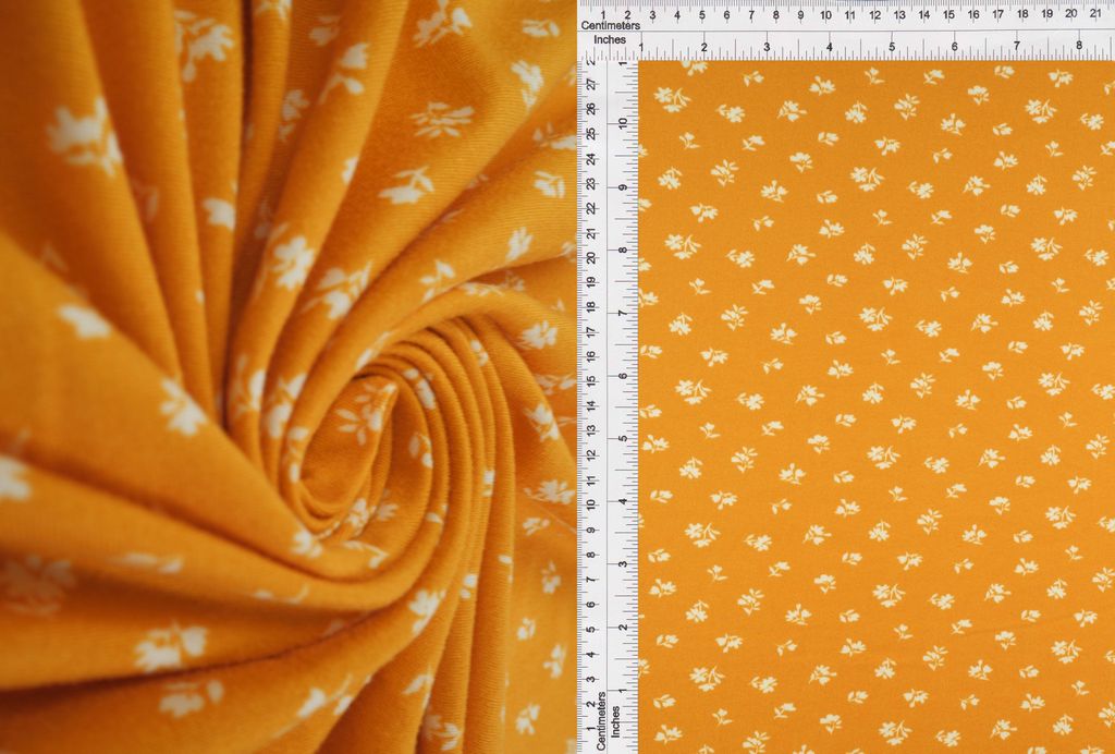 KNT2100-MS10144 / MUSTARD / 96%POLY 4%SPAN DTY BRUSH DITYS FLOWER/FLORAL