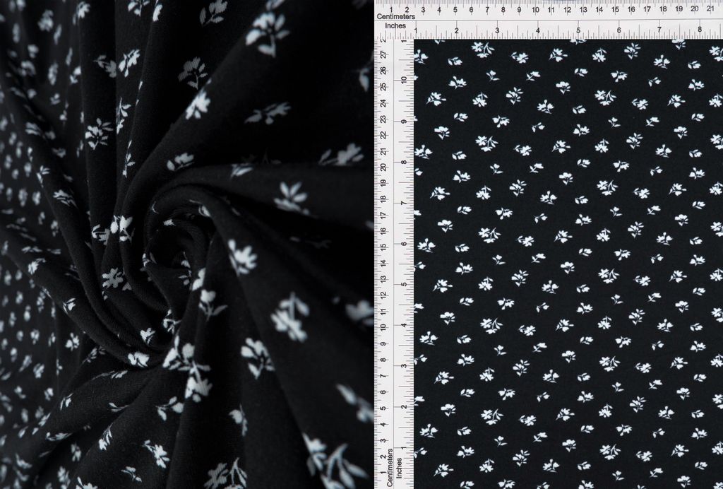 KNT2100-MS10144 / BLACK / 96%POLY 4%SPAN DTY BRUSH DITYS FLOWER/FLORAL