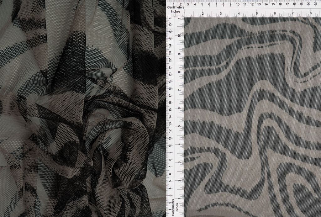 MESH-Q11201 / SAND/BLK / 90%POLY 10%SPAN MESH GEO PRINT