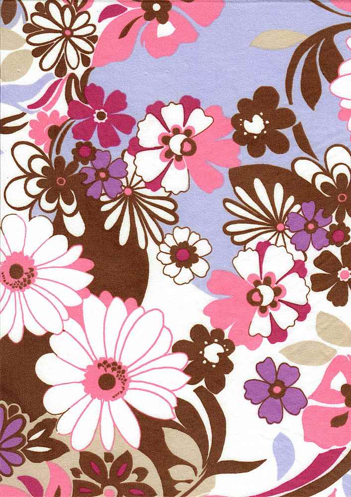 KNT2100-MS10051 / BROWN/HOT PINK / 96%POLY 4%SPAN DTY BRUSH PUCCI FLOWER/FLORAL