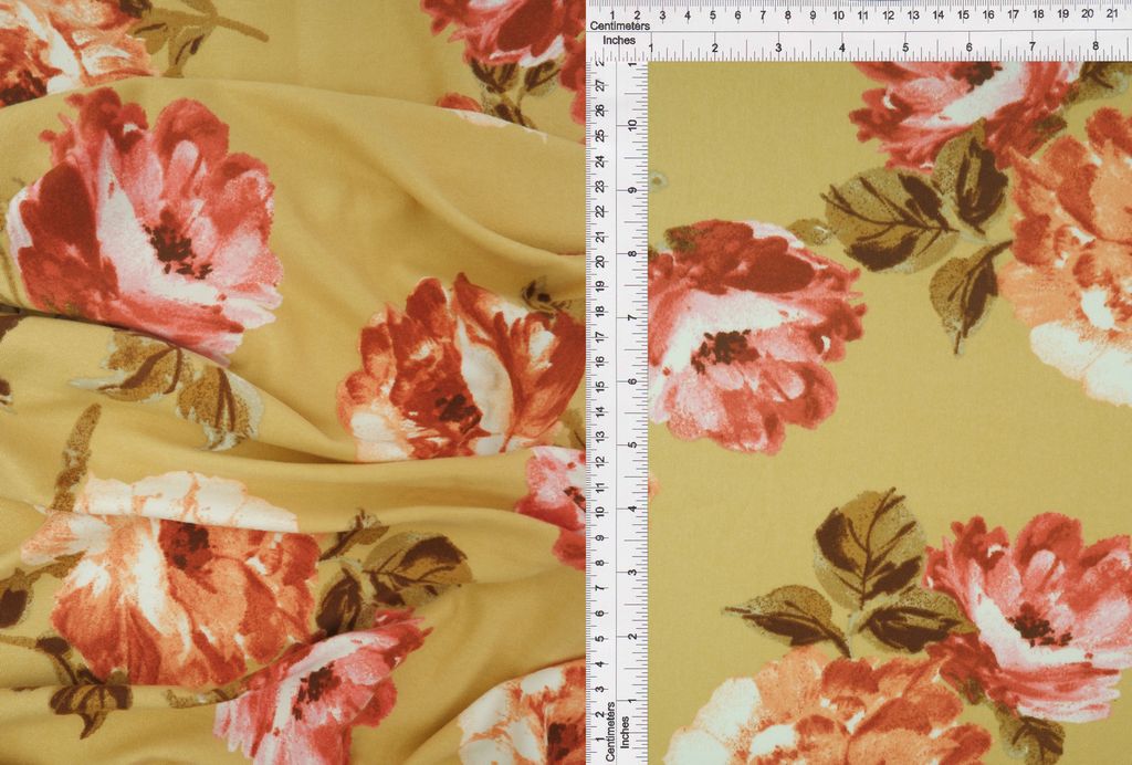 KNT2100-MS10104 / SAND / 96%POLY 4%SPAN DTY BRUSH FLORAL/FLOWER PRINT