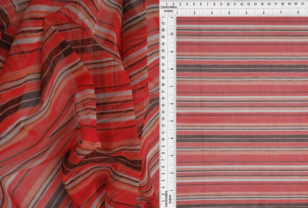 MESH-SE805160 / SPICE/BROWN / 90%POLY 10%SPAN MESH STRIPE PRINT