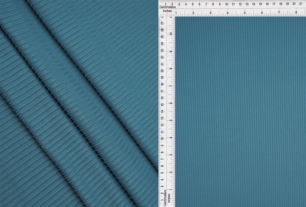 KNT4151 / BLUE VINTAGE / 87%POLY 13%SPAN 4X2 YUMMY RIB SOLID