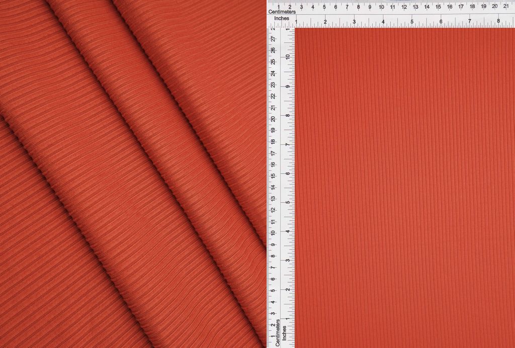 KNT4151 / CLAY RED / 87%POLY 13%SPAN 4X2 YUMMY RIB SOLID