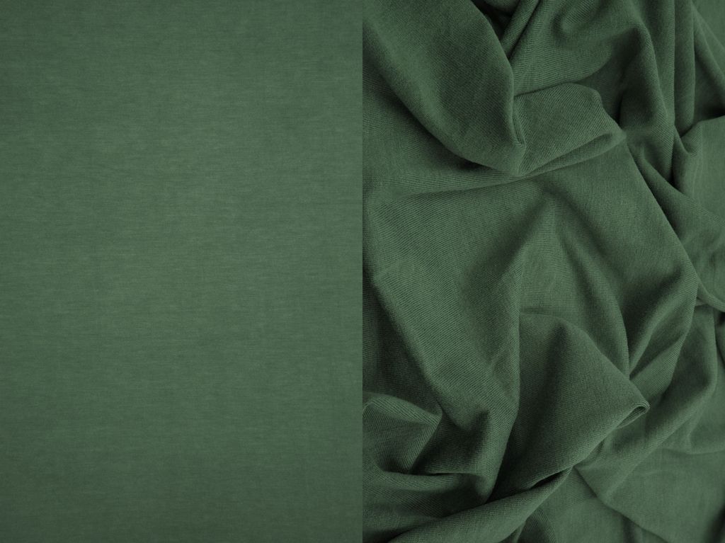 KNT3732 / GREEN OIL / 96%RAY 4%SPAN VORTEX WASHED JERSEY SOLID