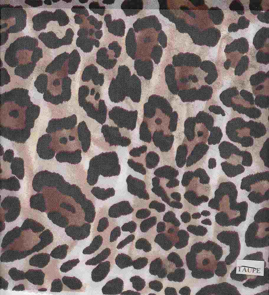 MESH-DU1932 / TAUPE / 90%POLY 10%SPAN MESH ANIMAL PRINT