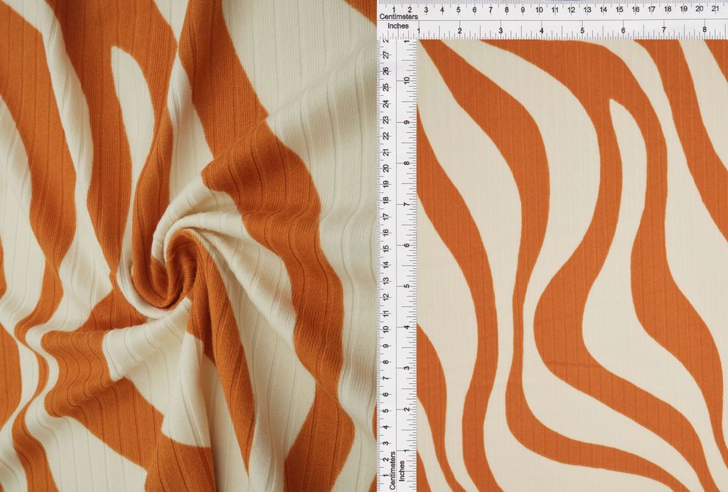 KNT4135-MS10129 / MANGO / 96%POLY 4%SPAN 8X3 YUMMY RIB ABSTRACT,ZEBRA