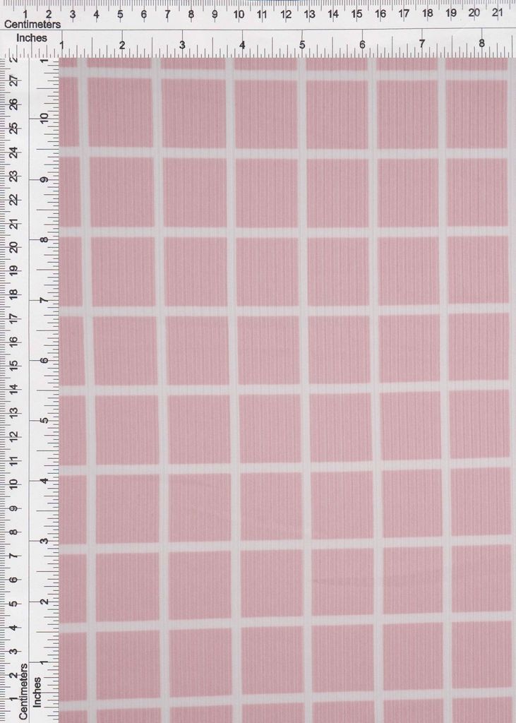 KNT3422-Q20118 / PINK/IVORY / 87%POLY 13%SPAN 4X2 YUMMY RIB CHECKERED/PLAID PRI