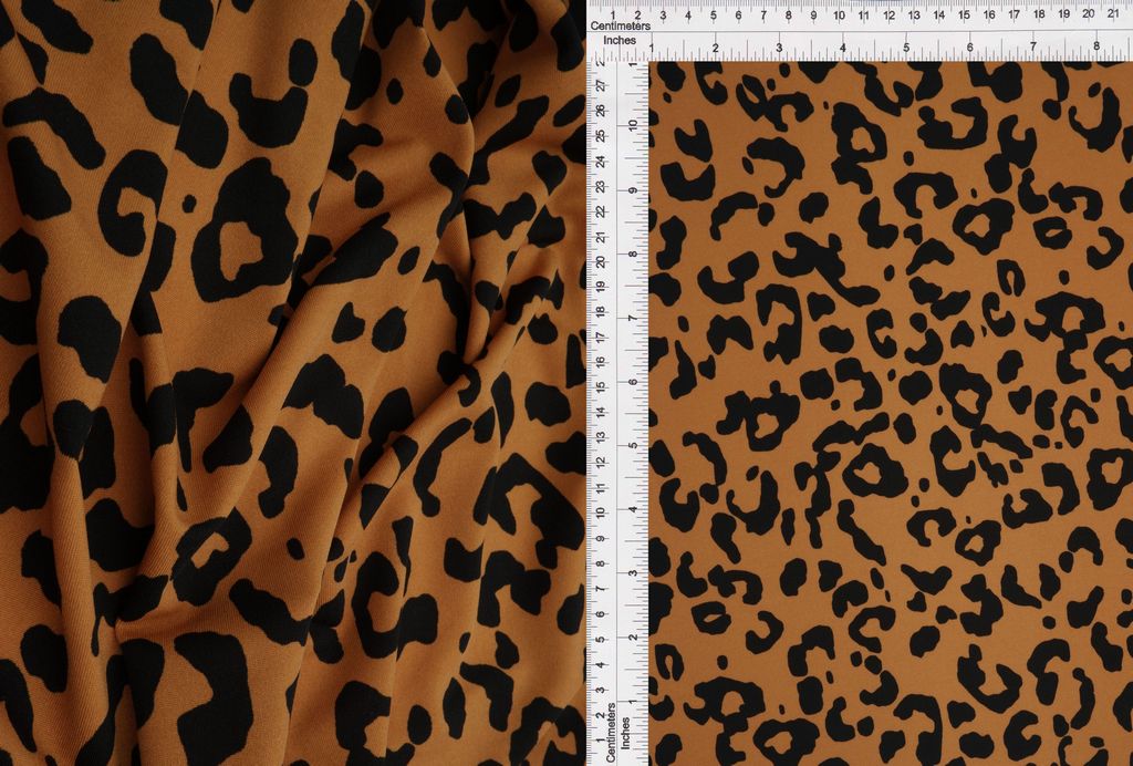 KNT1389-Q10720 / RUST/BLACK / 96%POLY 4%SPAN DTY ANIMAL PRINT