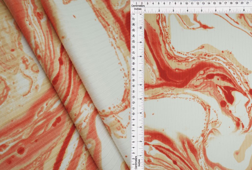 KNT4135-MS10401 / SAND/RUST / 87%POLY 13%SPAN 8X3 YUMMY RIB MARBLE PRINT