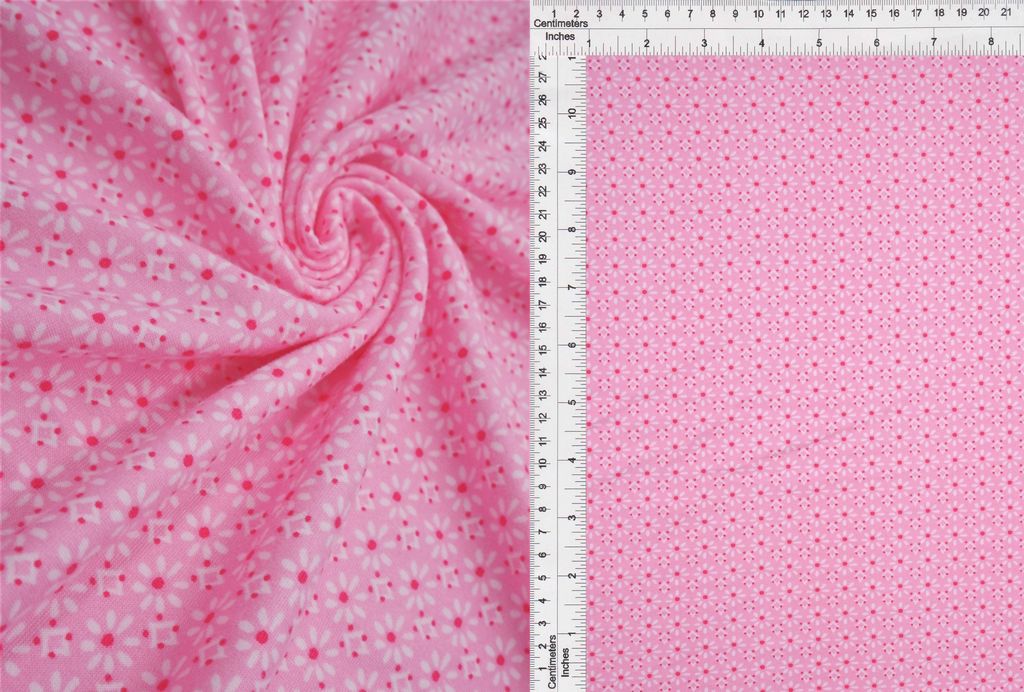 KNT2100-MS10082 / PINK / 96%POLY 4%SPAN DTY BRUSH GEOMETRIC FLOWER