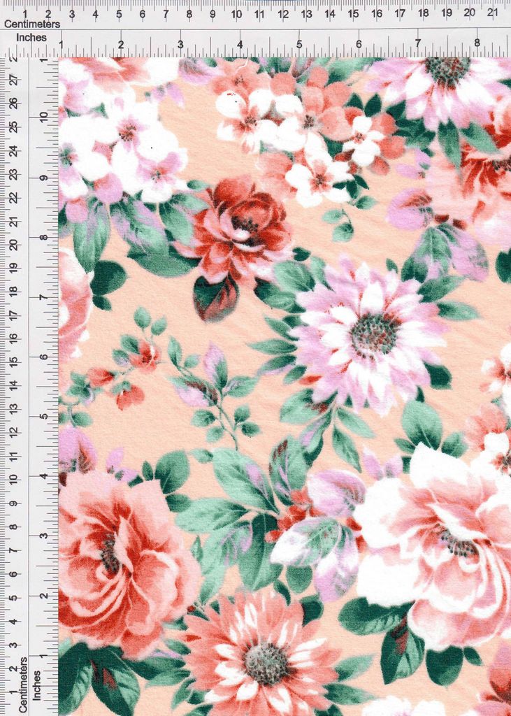 KNT2100-MS10181 / BLUSH / 96%POLY 4%SPAN DTY BRUSH FLORAL/FLOWER