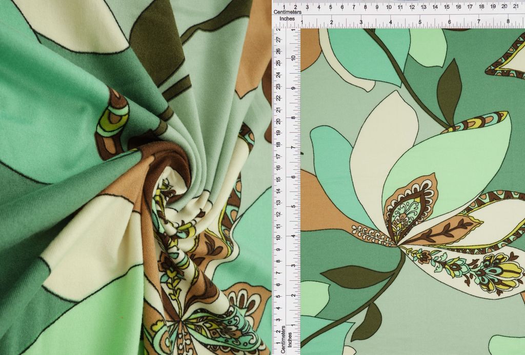 KNT2100-Q81108 / SAGE/MINT / 96%POLY 4%SPAN DTY BRUSHED FLORAL/FLOWER PRINT