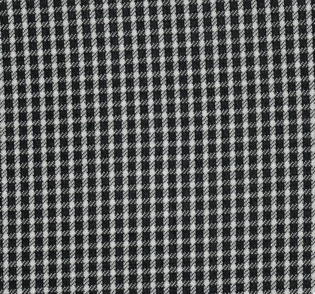 KNT4392 / BLACK / 90.5%POLY 8.5%RAY 1%SPAN DOUBLE KNIT JACQUARD PLAID