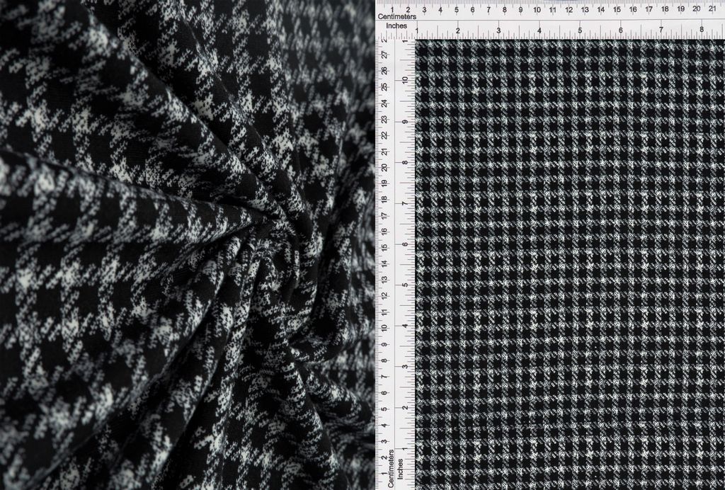 KNT2100-MS10218 / BLACK / 96%POLY 4%SPAN DTY BRUSH PLAID/CHECKER