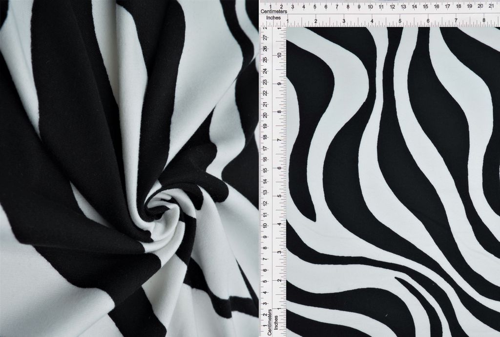 KNT2100-MS10129 / BLACK/WHITE / 96%POLY 4%SPAN DTY BRUSH ZEBRA/ANIMAL