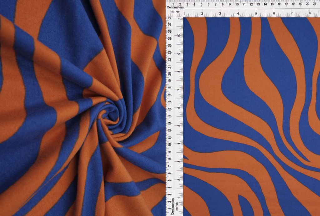 KNT2100-MS10129 / ROYAL/RUST / 96%POLY 4%SPAN DTY BRUSH ZEBRA/ANIMAL