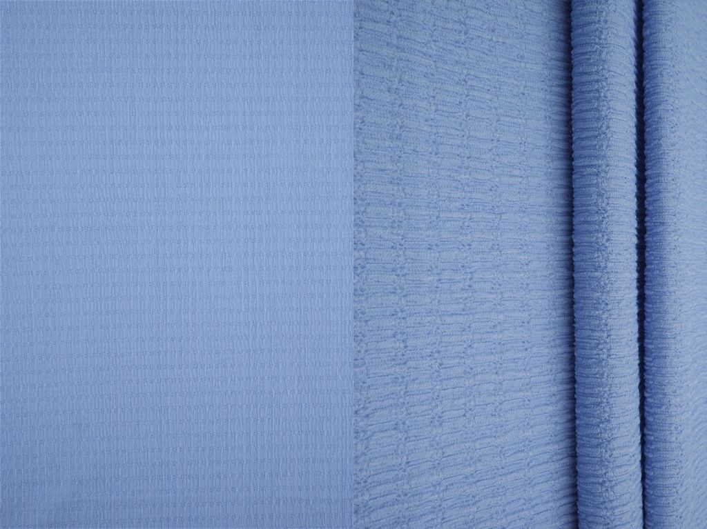 KNT4455 / BLUE / 95%POLY 5%SPAN SOLID CRINKLE JERSEY