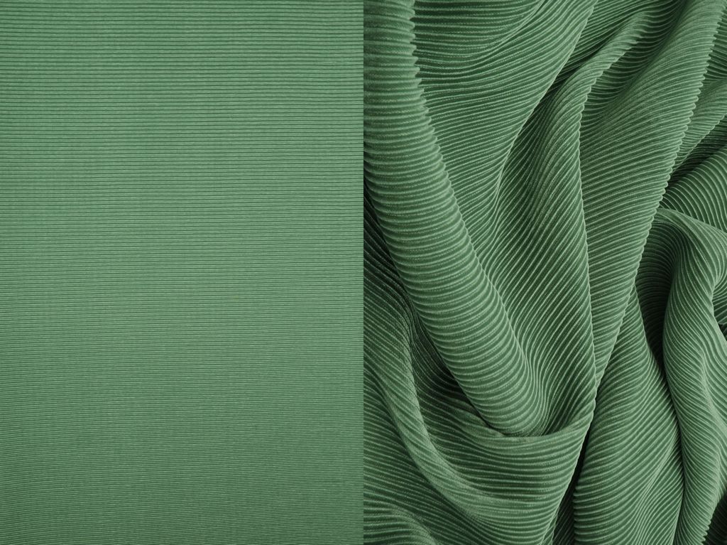 KNT3696 / SAGE LT / 100%POLY BODRE FABRIC/INTERLOCK PLEATED