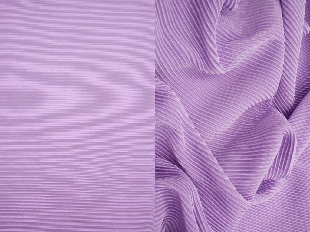 KNT3696 / LAVENDER / 100%POLY BODRE FABRIC/INTERLOCK PLEATED
