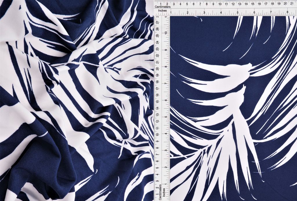 KNT1389-Q10715 / NAVY / 96%POLY 4%SPAN DTY TROPICAL PRINT