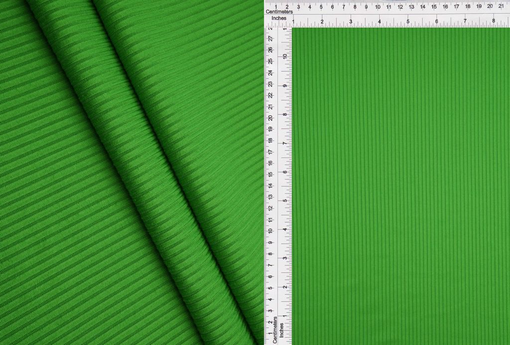 KNT4151 / GREEN NEW / 87%POLY 13%SPAN 4X2 YUMMY RIB SOLID