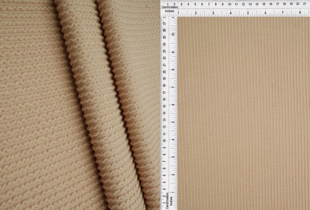 KNT4204 / SAND / 77%POLY 18%RAY 5%SPAN DOUBLE KNIT COZY