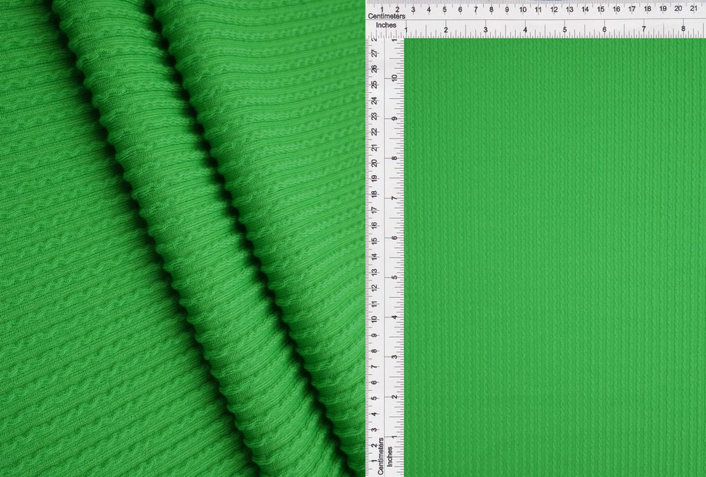 KNT4204 / GREEN / 77%POLY 18%RAY 5%SPAN DOUBLE KNIT COZY