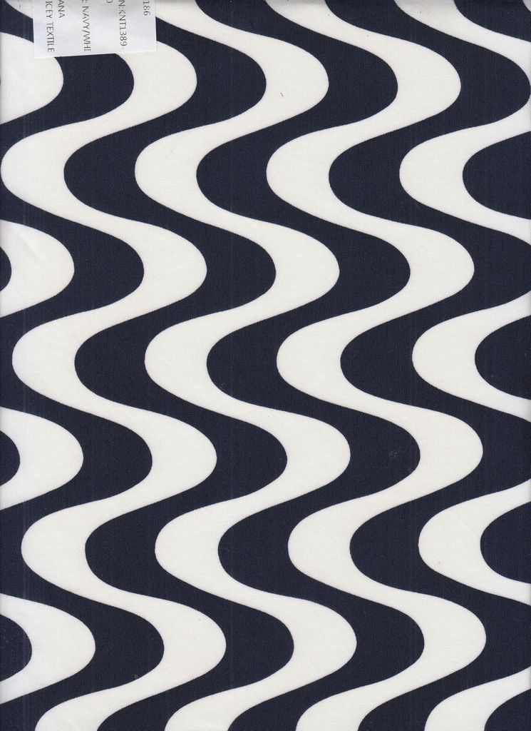 KNT1389-Q20310 / NAVY/WHITE / 96%POLY 4%SPAN DTY GEO PRINT