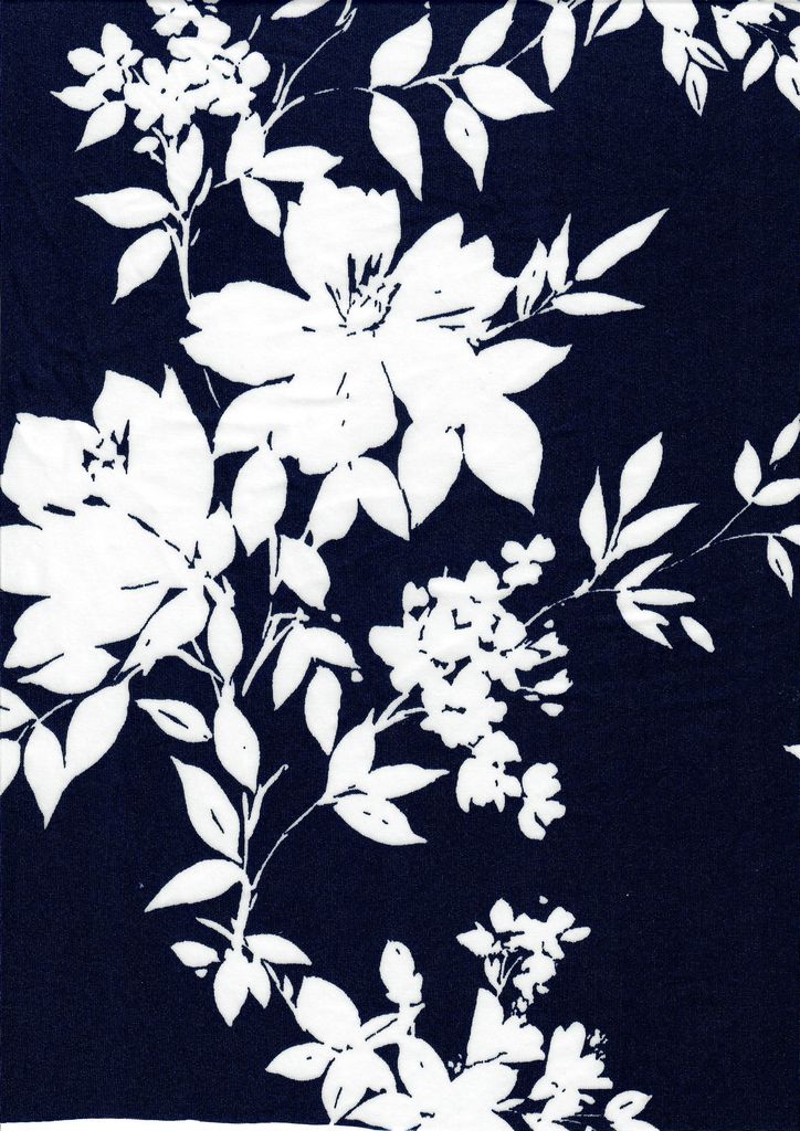 KNT1389-MS11055 / NAVY / 96%POLY 4%SPAN DTY FLORAL/FLOWER