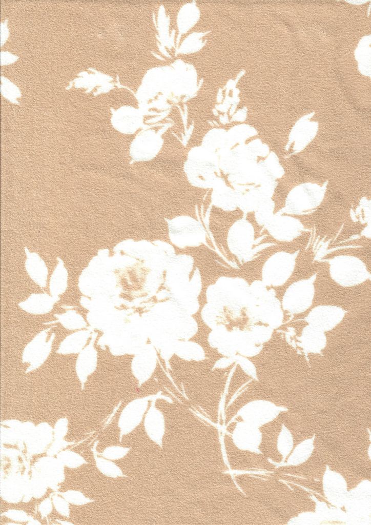 KNT3971-MS11057 / SAND / 95%POLY 5%SPAN FLORAL/FLOWER TECHNO CREPE