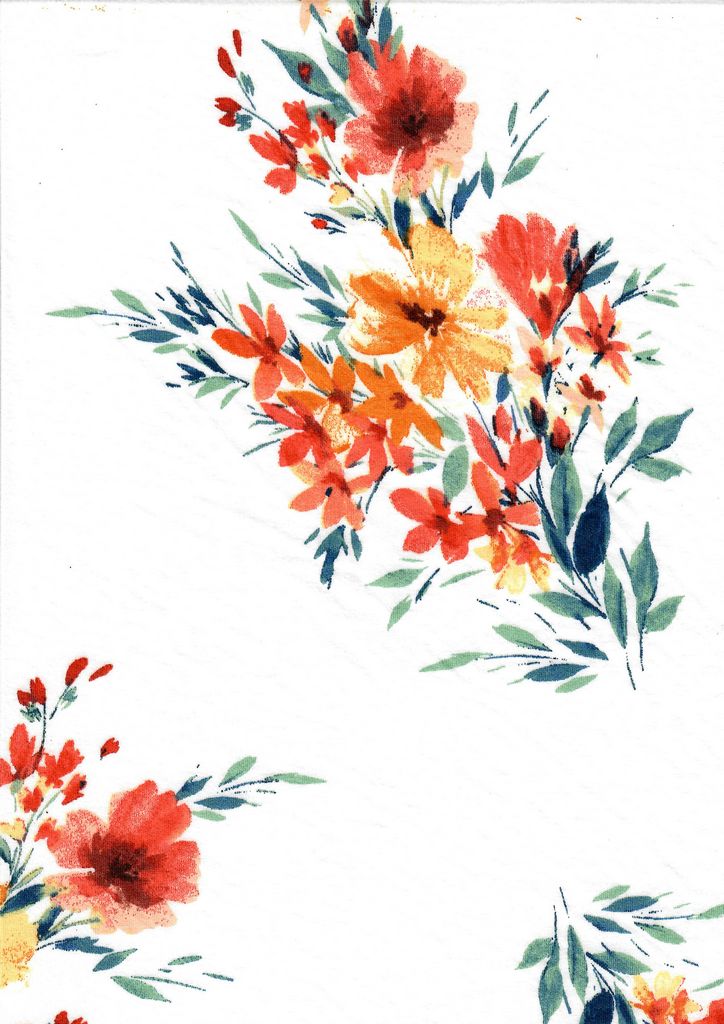 KNT2100-MS11015 / IVORY / 96%POLY 4%SPAN FLORAL/FLOWER DTY BRUSH