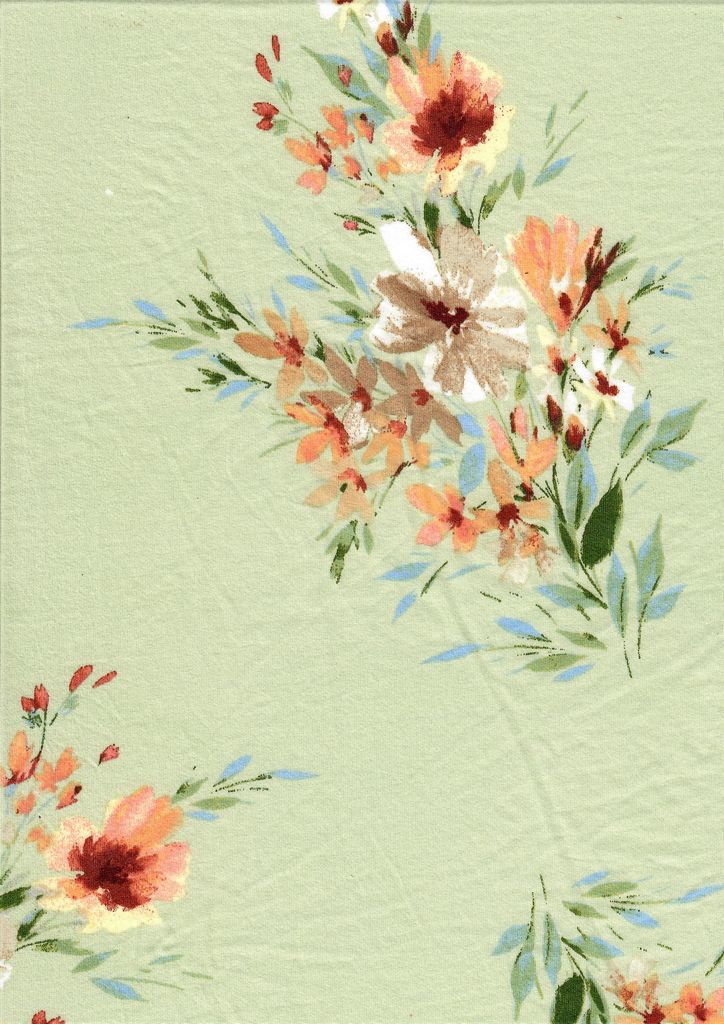 KNT2100-MS11015 / SAGE LT / 96%POLY 4%SPAN FLORAL/FLOWER DTY BRUSH
