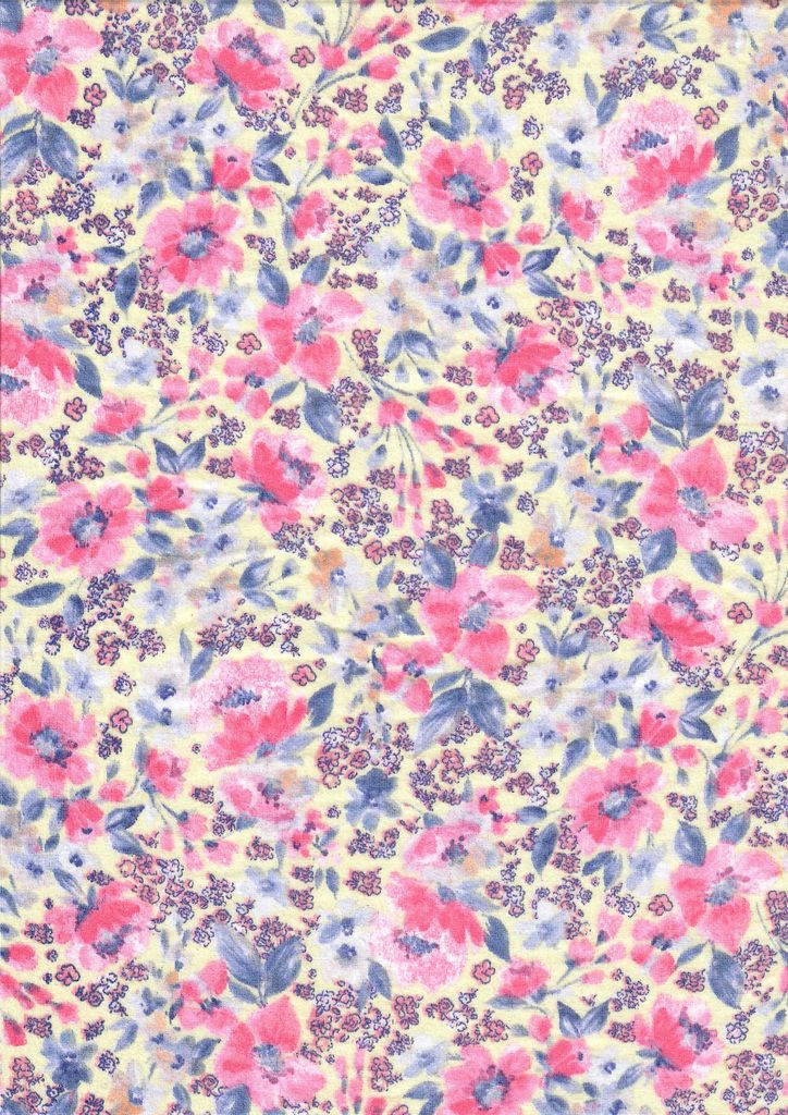 KNT2100-MS11062 / BEIGE/PINK / 96%POLY 4%SPAN DITSY FLORAL/FLOWER DTY BRUSH