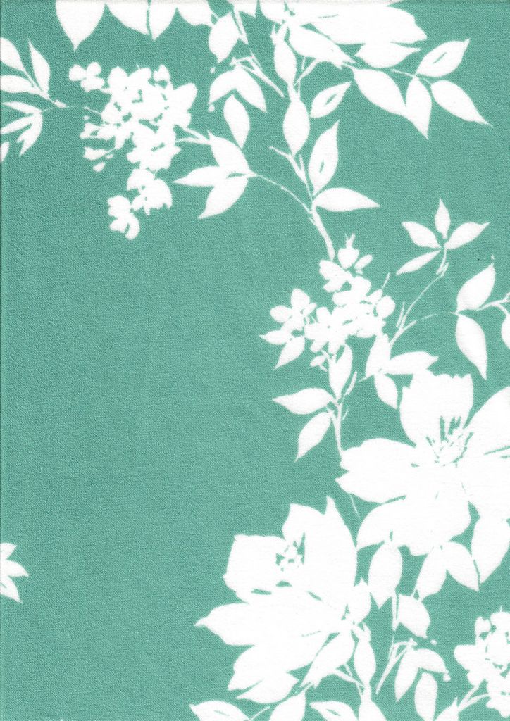 KNT3971-MS11055 / SEAFOAM / 95%POLY 5%SPAN FLORAL/FLOWER TECHNO CREPE